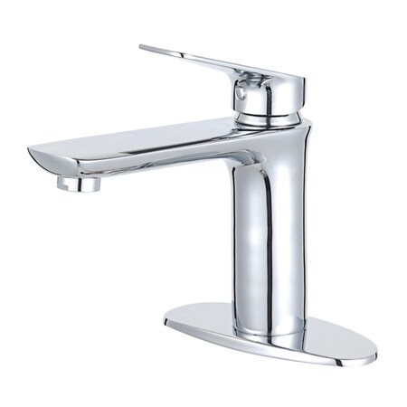 Fauceture Frankfurt Single-Handle Bathroom Faucet W/ Deck Plate & Drain, Chrome LS4201CXL